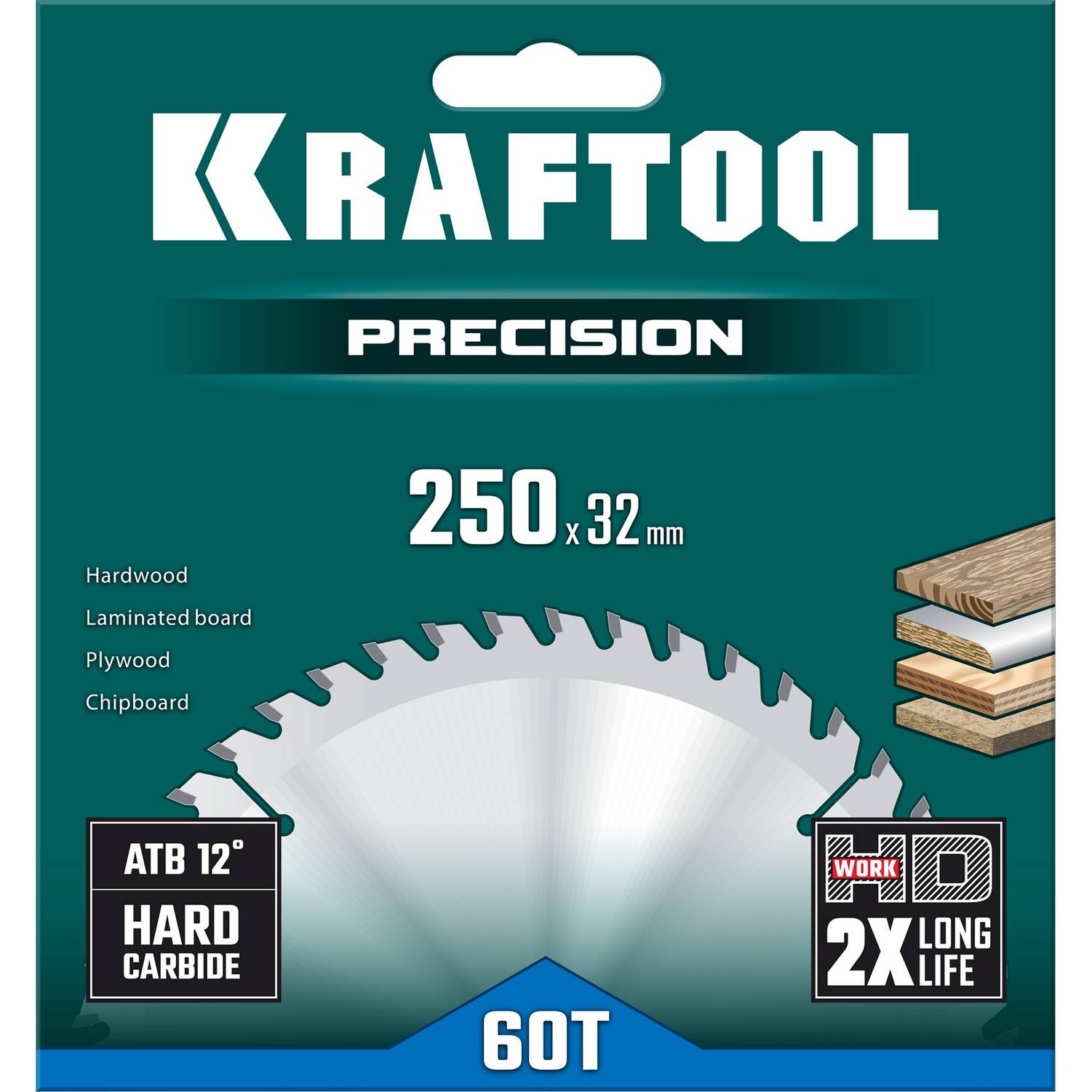 KRAFTOOL  Precision, 250 х 32 мм, 60Т, пильный диск по дереву  {36952-250-32}