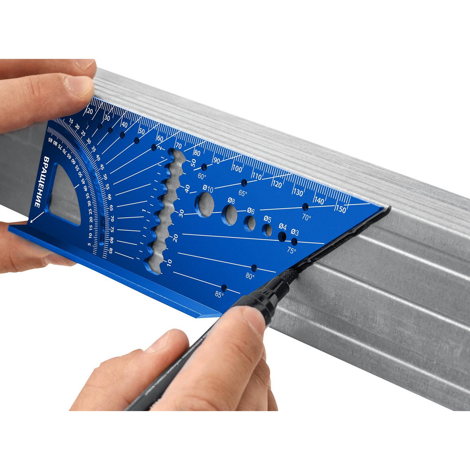 Угольник многофункциональный ЗУБР 3D, 7-в-1 {34399}