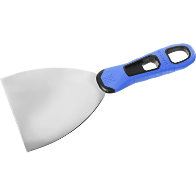 ЗУБР  100 мм, х-образное профилированное полотно, облегченная двухкомпонентная ручка, нержавеющий шпатель, Профессионал (10049-10)