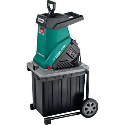 Измельчитель садовый электрический, ЗУБР ЗИЭ-40-2500, р/с 40 мм, контейнер 50 л, 2500 Вт {ЗИЭ-40-2500}