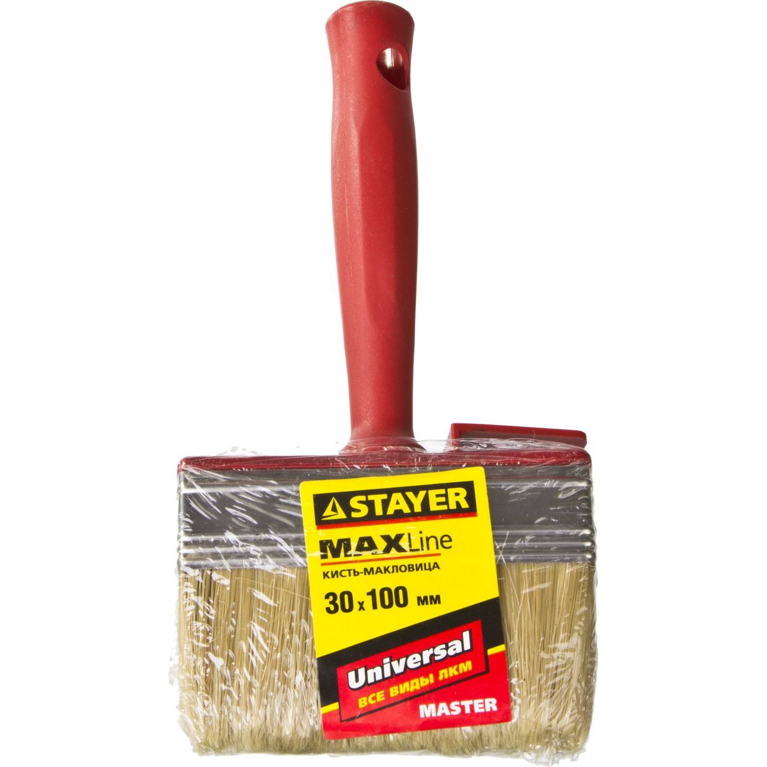 STAYER  UNIVERSAL, 3 х 10 см, светлая щетина, пластмассовый корпус, все виды ЛКМ, макловица (01824-10)