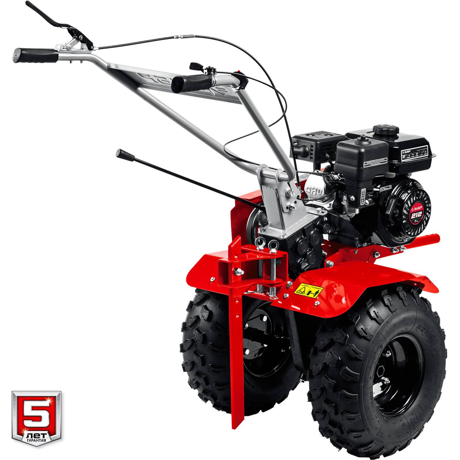 Бензиновый мотоблок ЗУБР, увеличенные колеса, 7 л.с. {МТБ-300 У}