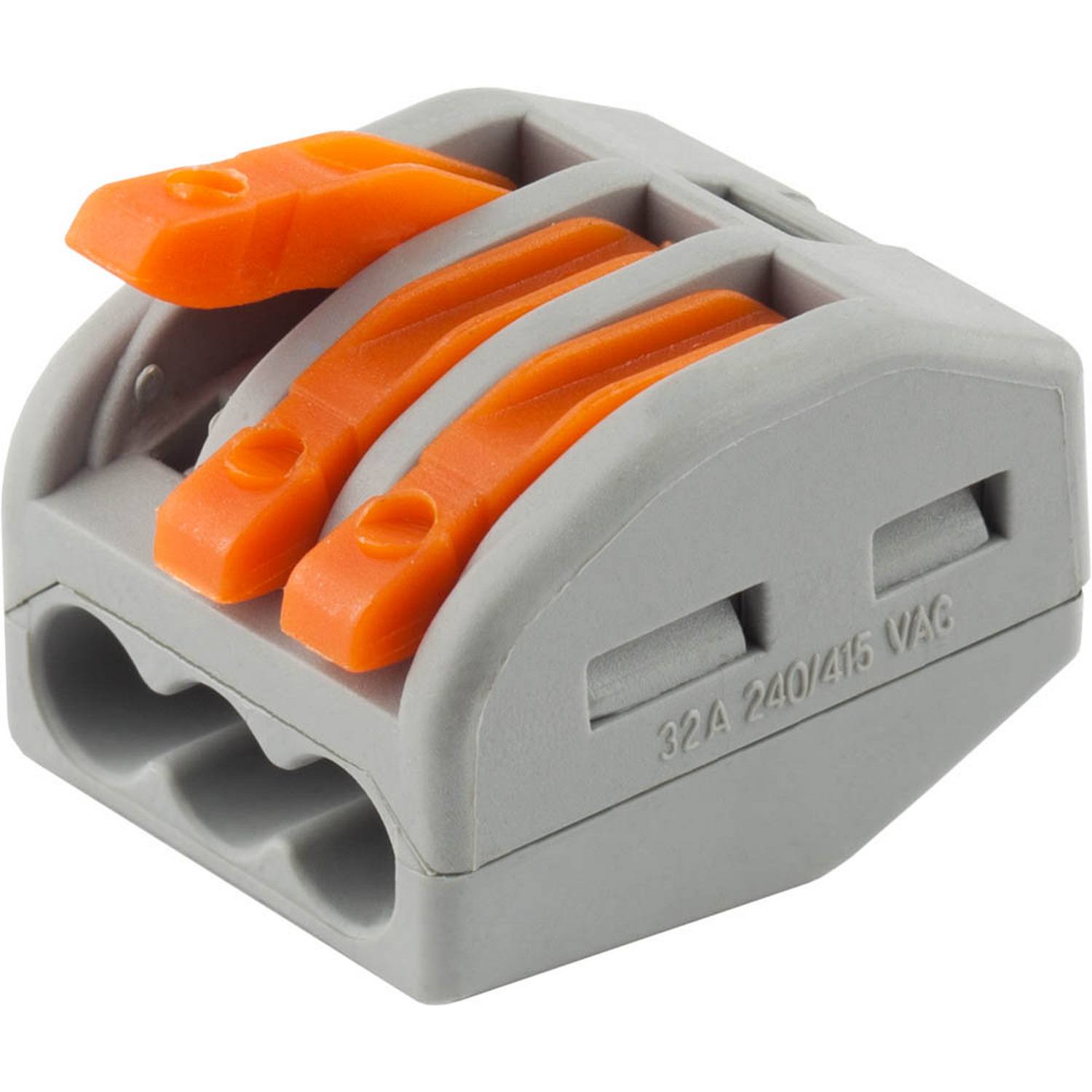 Клемма СВЕТОЗАР соединительная, разъемная, 3-х проводная, 400В, 32А, 0,5-2,5мм2/0,5-4мм2, 2шт {49190-3}