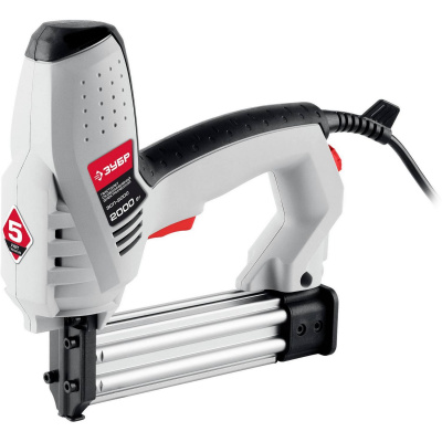 Пистолет скобозабивной (степлер), ЗУБР ЗСП-2000, регулятор силы удара, скоба: 15-25 мм, гвоздь: 15-30 мм, 2000 Вт