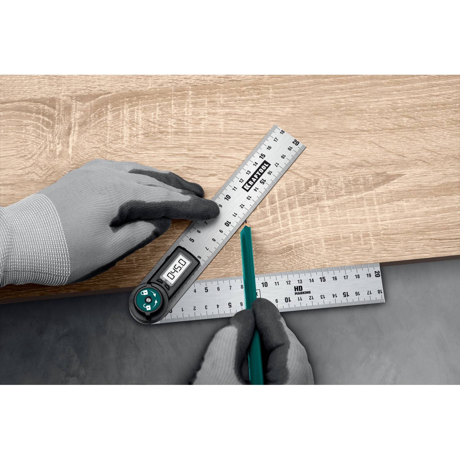 KRAFTOOL  DPM-20 200 мм, Электронный транспортир-угломер  {34682}