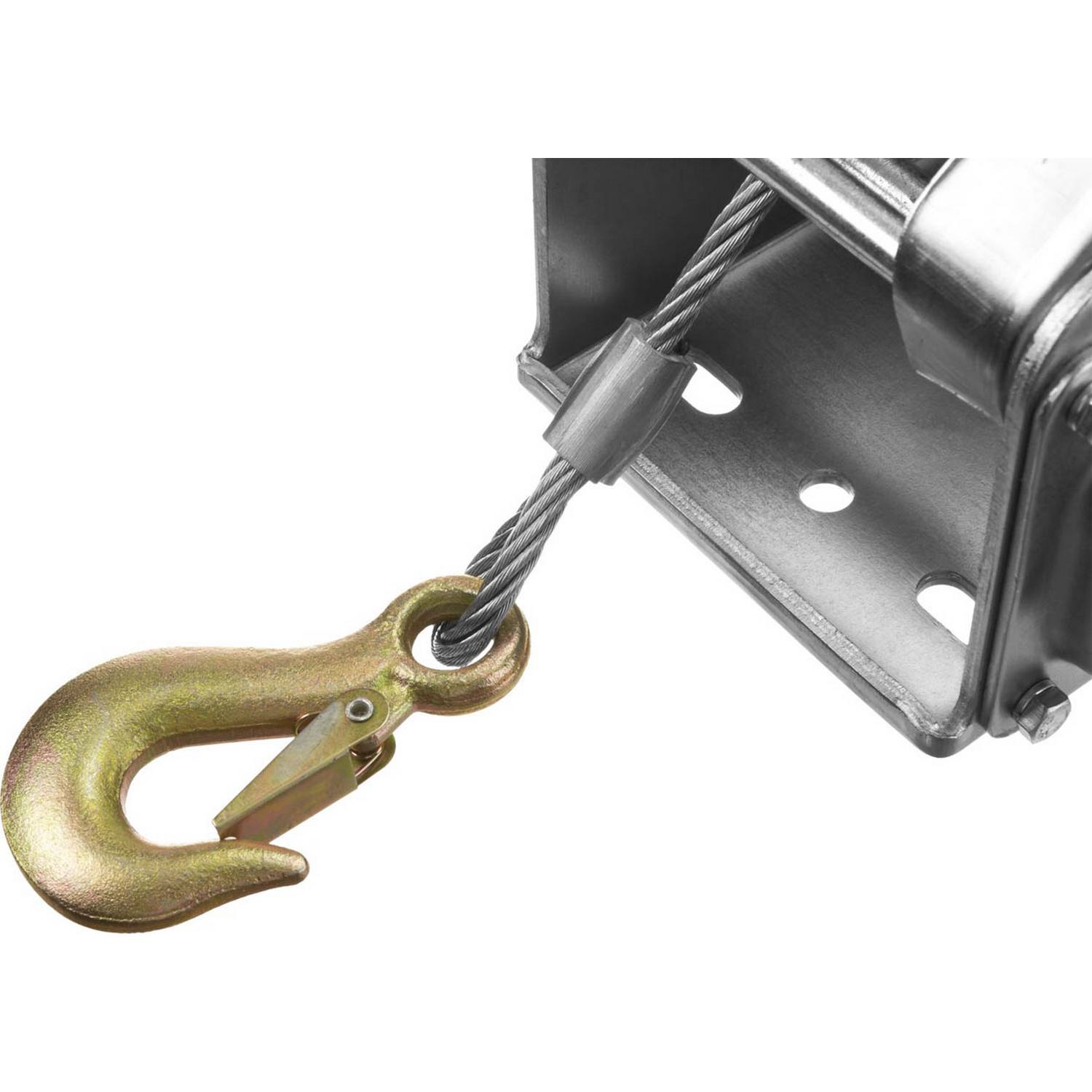 Лебедка ручная барабанная ЗУБР "Профессионал", подъемная, тросовая, 1.3т, 8м {43117-1.3}