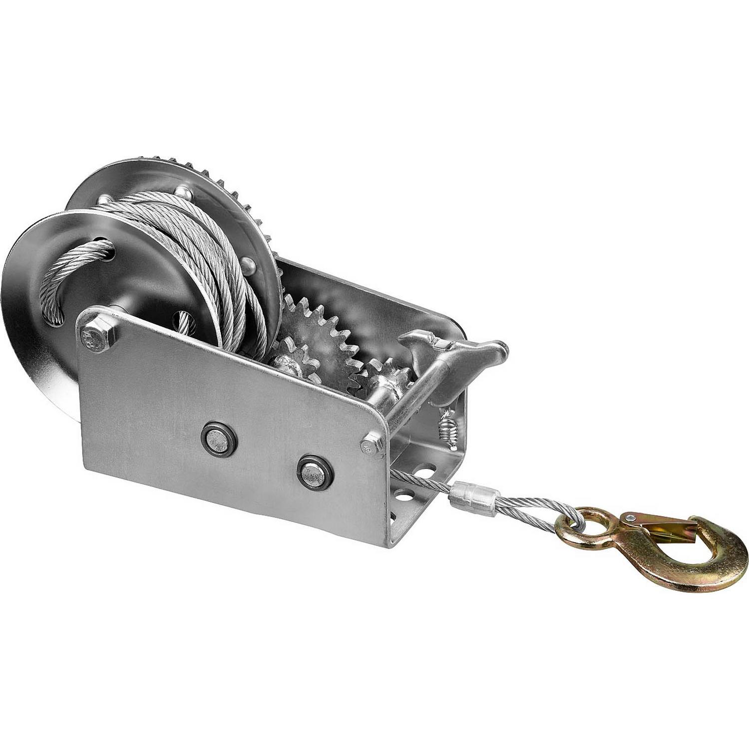 Лебедка ручная барабанная ЗУБР "Профессионал", тяговая, тросовая, 0.9 т, 8 м {43113-0.9_z01}