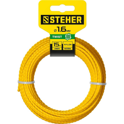 Леска для триммера ВИТОЙ КВАДРАТ 1.6 мм  15 м STEHER {75020-1.6}