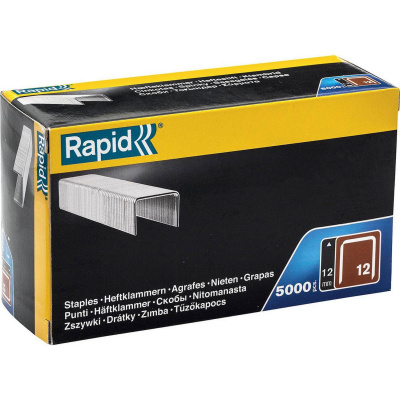 RAPID 12 мм скобы тонкие широкие тип 80 (12 / ВеА 80 / Prebena A / Senco AT), 5000 шт {40100520}