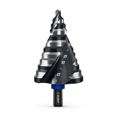 ЗУБР BLACK FORCE 6-52мм, 12 ступеней, винтовая проточка, сверло ступенчатое, ПРОФЕССИОНАЛ {29671-6-52-12}