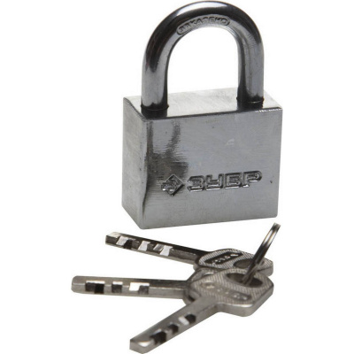 Замок ЗУБР "Мастер" навесной, стальной корпус, закаленная дужка, 40мм {3710-40_z01}