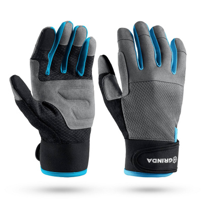 GRINDA  FLORA, M (8), садовые перчатки из искусственной кожи с усиленным наладонником и кончиками пальцев, противоскользящие, PRO Line {1138-M}