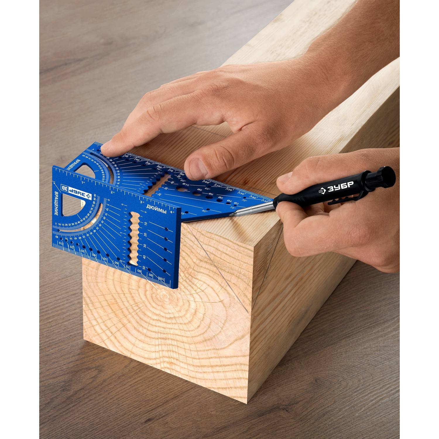 Угольник многофункциональный ЗУБР 3D, 7-в-1 {34399}