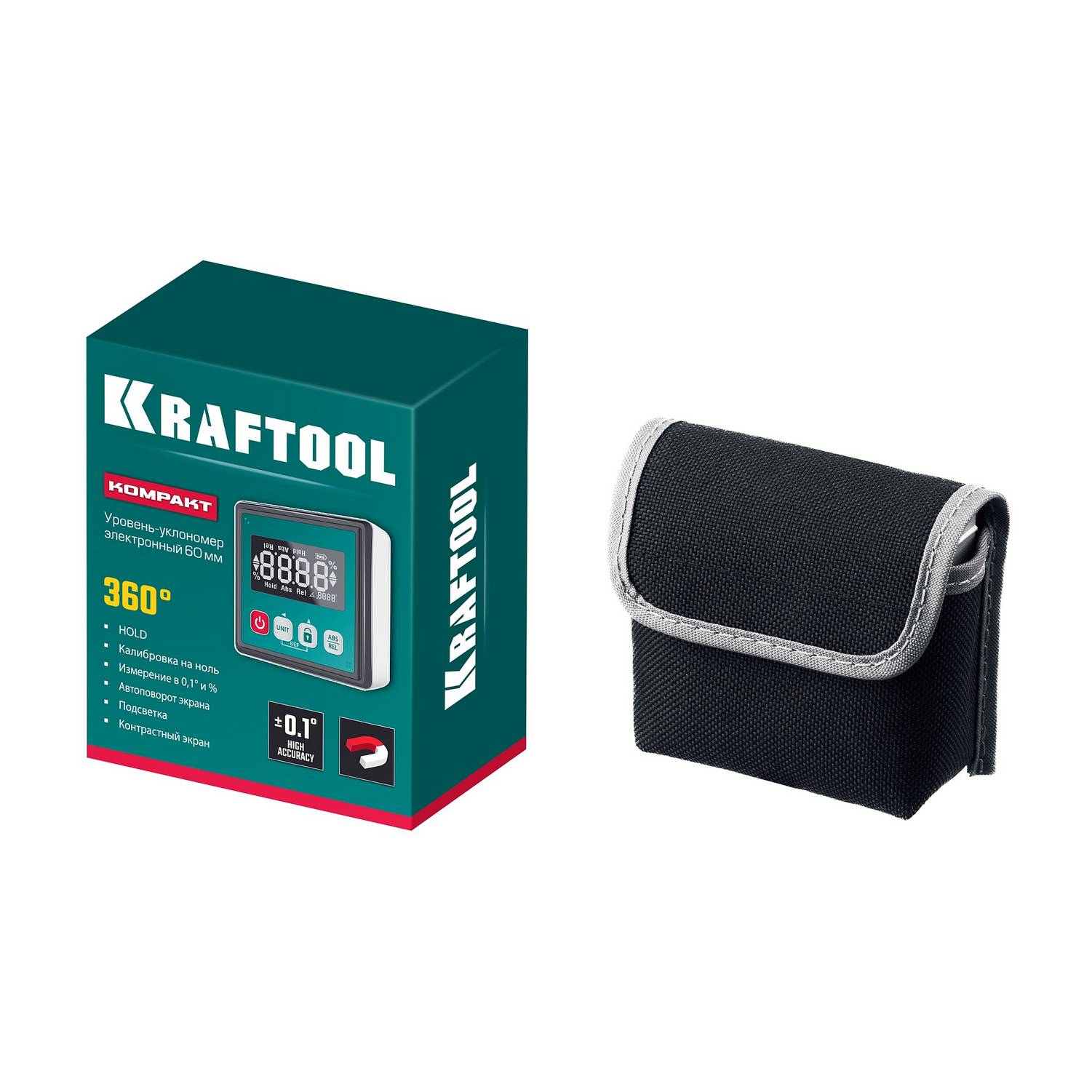 KRAFTOOL  KOMPAKT, 4 х 90 С, точность 0.1, уровень-уклономер электронный (34687)