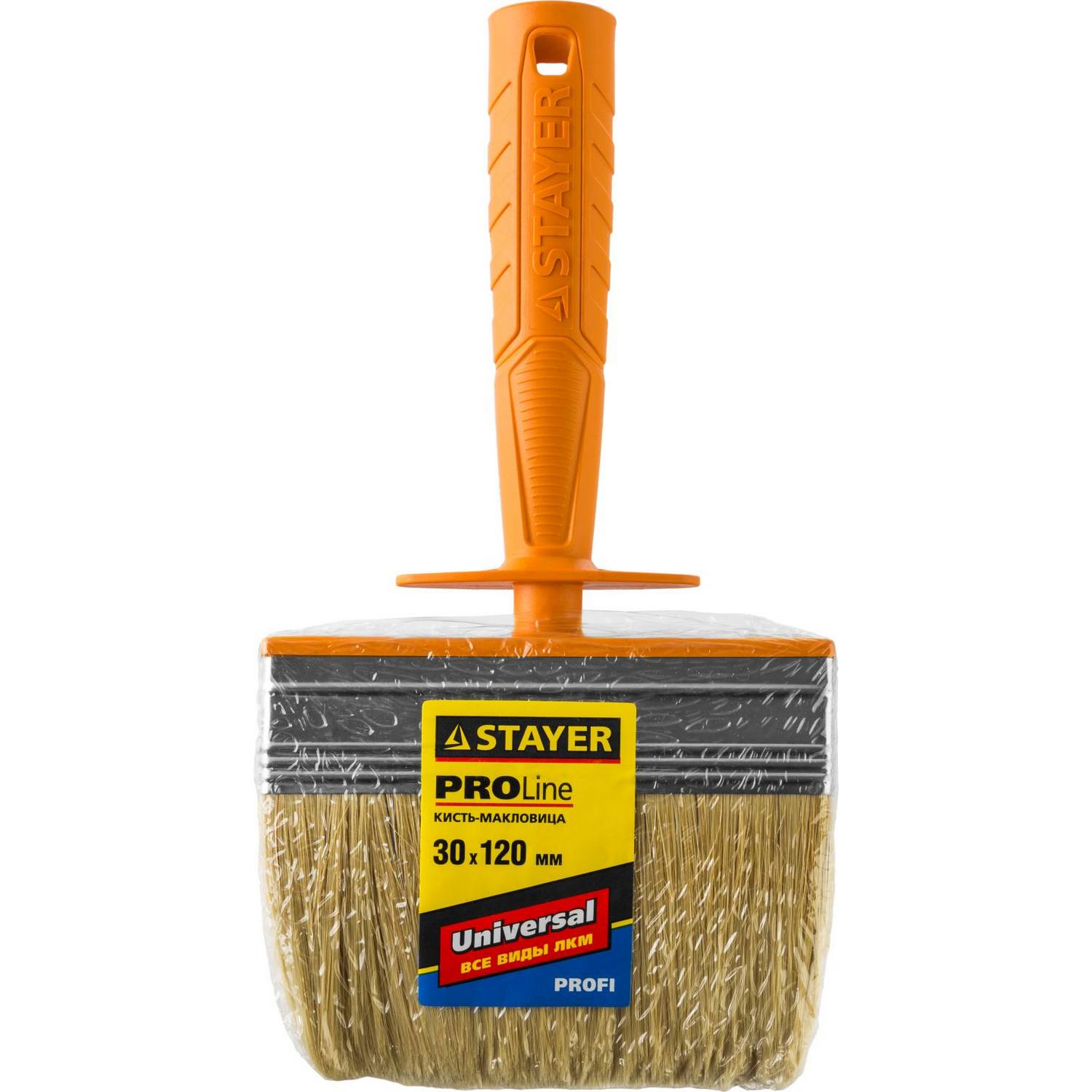 STAYER  Universal MINI, 3 х 12 см, светлая натуральная щетина, пластмассовый корпус, все виды ЛКМ, макловица, Professional (0182-12)