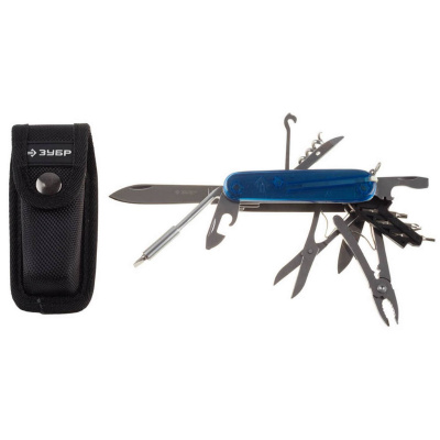 Нож ЗУБР "ЭКСПЕРТ" складной многофункциональный, пластиковая рукоятка, "17 в 1" {47787}