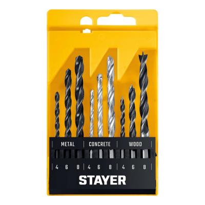 STAYER  Combi 9 предметов, набор комбинированных сверл  {29720-H9_z01}