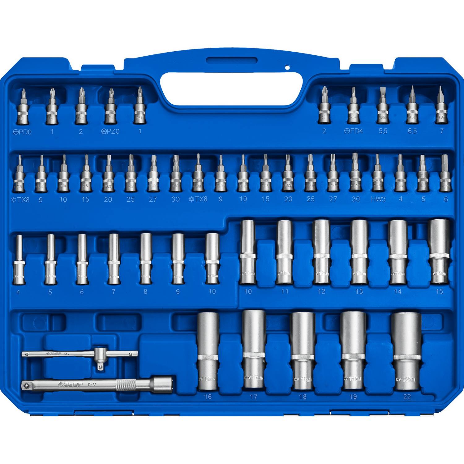 ЗУБР  А-150, 150 предм., (1/2"+ 3/8"+ 1/4"), универсальный набор инструмента, Профессионал (27637-H150)