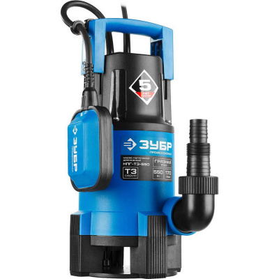 ЗУБР Профессионал НПГ-Т3-550, дренажный насос для грязной воды, 550 Вт {НПГ-Т3-550}