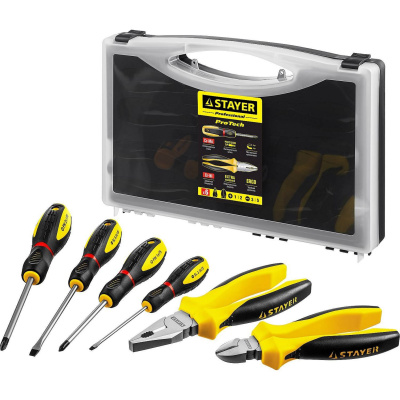 STAYER HERCULES набор губцевого инструмента с отвертками {2202-H6}