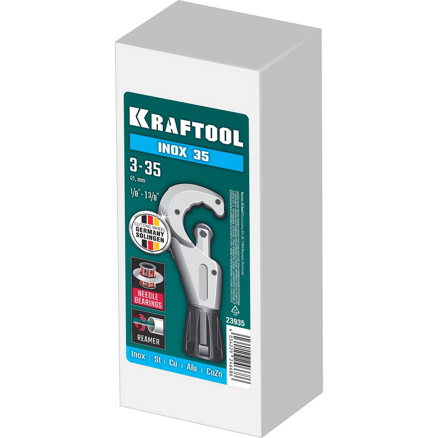 KRAFTOOL  INOX-35, 3-35 мм, на подшипниках, труборез для нержавеющей стали {23935}