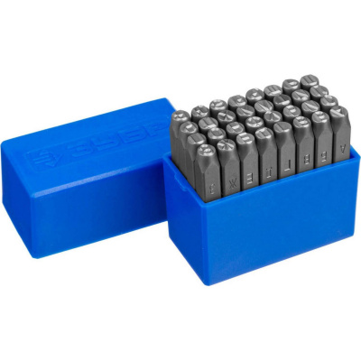 Клейма ЗУБР буквенные кириллица, шрифт 6мм {21503-06_z01}