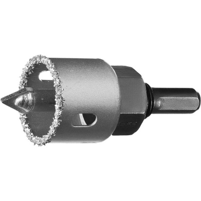 ЗУБР  32 мм, L 25 мм, карбид вольфрама, коронка-чашка с державкой и сверлом, Профессионал (33360-032)