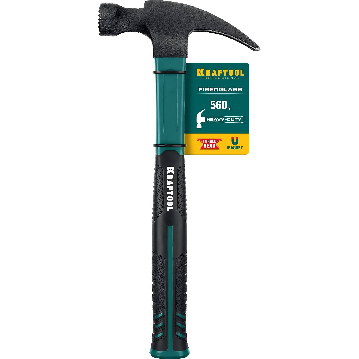 KRAFTOOL Fiberglass 560 г молоток-гвоздодёр столярный c фиберглассовой рукояткой {20265-56_z01}
