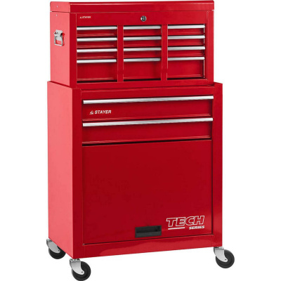 STAYER  616х330х742 мм, комбо, 2 ящика + ящик настольный, 7 полок, Инструментальная тележка (38909-K)