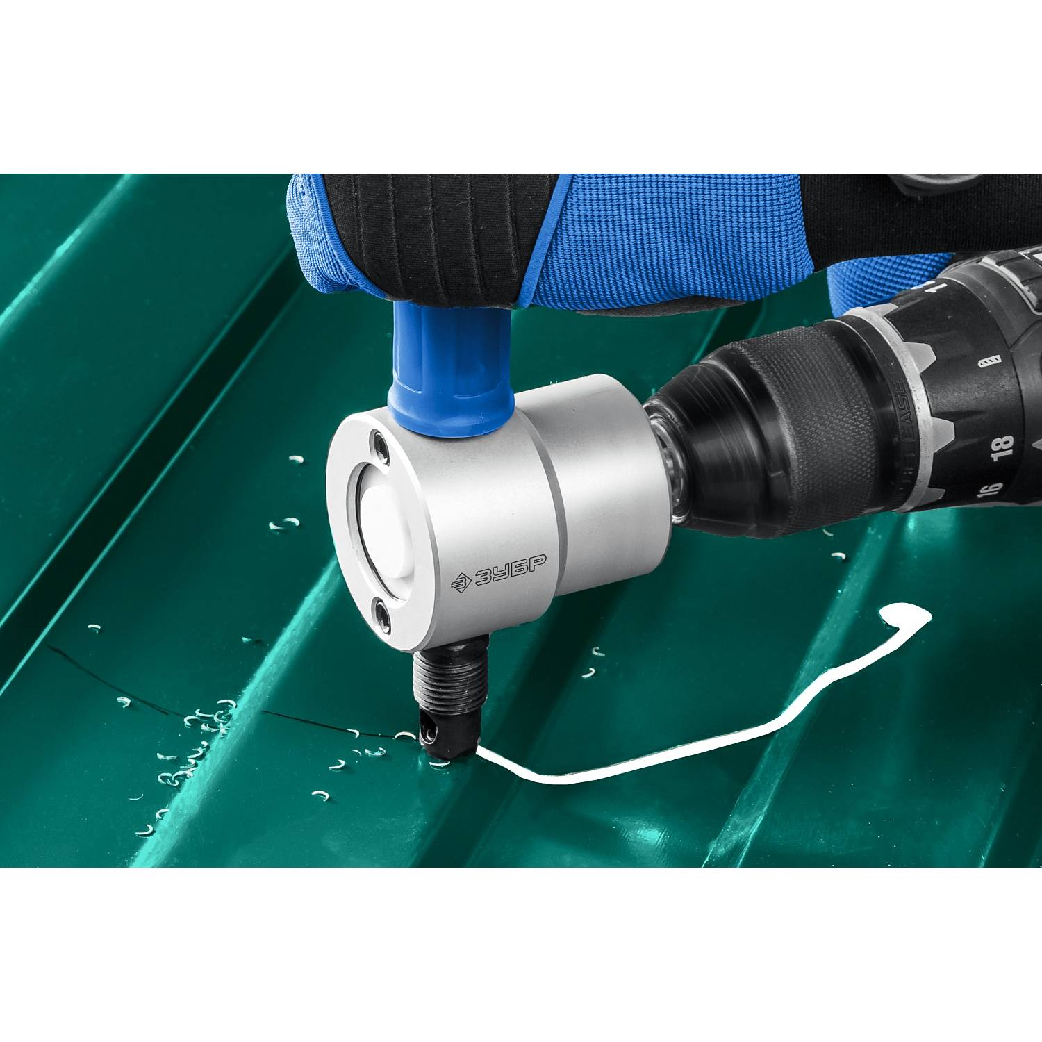 ЗУБР СВЕРЧОК насадка-ножницы для реза листового металла, на карточке. {23293}