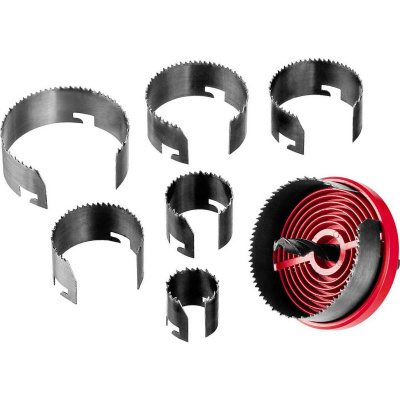 ЗУБР 7шт(26-63/18мм), пила сегментная наборная по дереву, 26-32-38-45-50-56-63х18 мм {29593-H7-18}