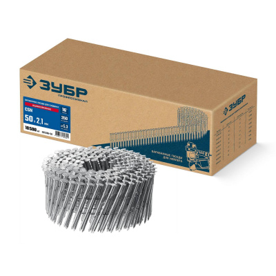 ЗУБР  CSN 50 х 2.1 мм, барабанные гвозди для сайдинга оцинкованные, 10500 шт {305386-50}
