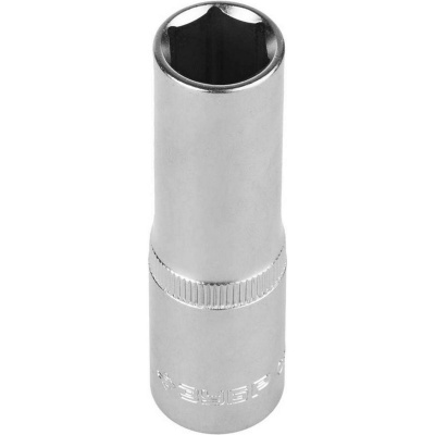 Головка торцовая ЗУБР "Мастер" (1/2"), удлиненная, Cr-V, FLANK, хроматированное покрытие, 15мм {27726-15}