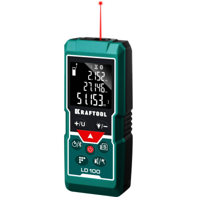 Дальномер "LD-100" лазерный, дальность 5см - 100м, точность 1,5 мм, KRAFTOOL 34765 {34765}