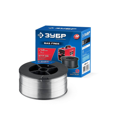 ЗУБР  П-СП, d 1.0 мм, 1 кг, порошковая сварочная проволока (с флюсом), тип E71T-GS, Профессионал {40080-1.0-1}