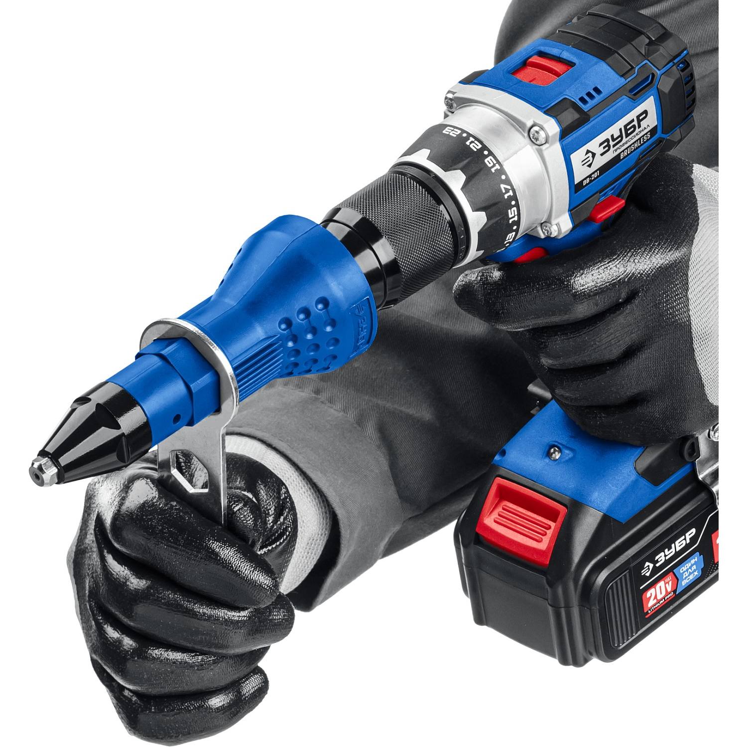 ЗУБР НВ-48  насадка-заклепочник на шуруповерт, Профессионал {31220}