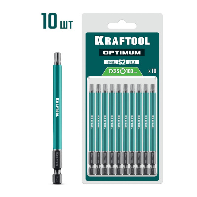 KRAFTOOL  OPTIMUM TX 25, 100 мм, 10 шт, биты {26126-25-100-S10}