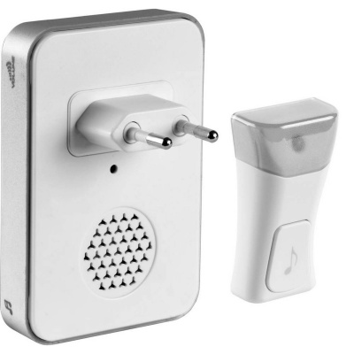 Звонок СВЕТОЗАР "СОНАТА" электрический беспроводной 120м, 36 мелодий, подключение в эл.розетку ~220В, А23