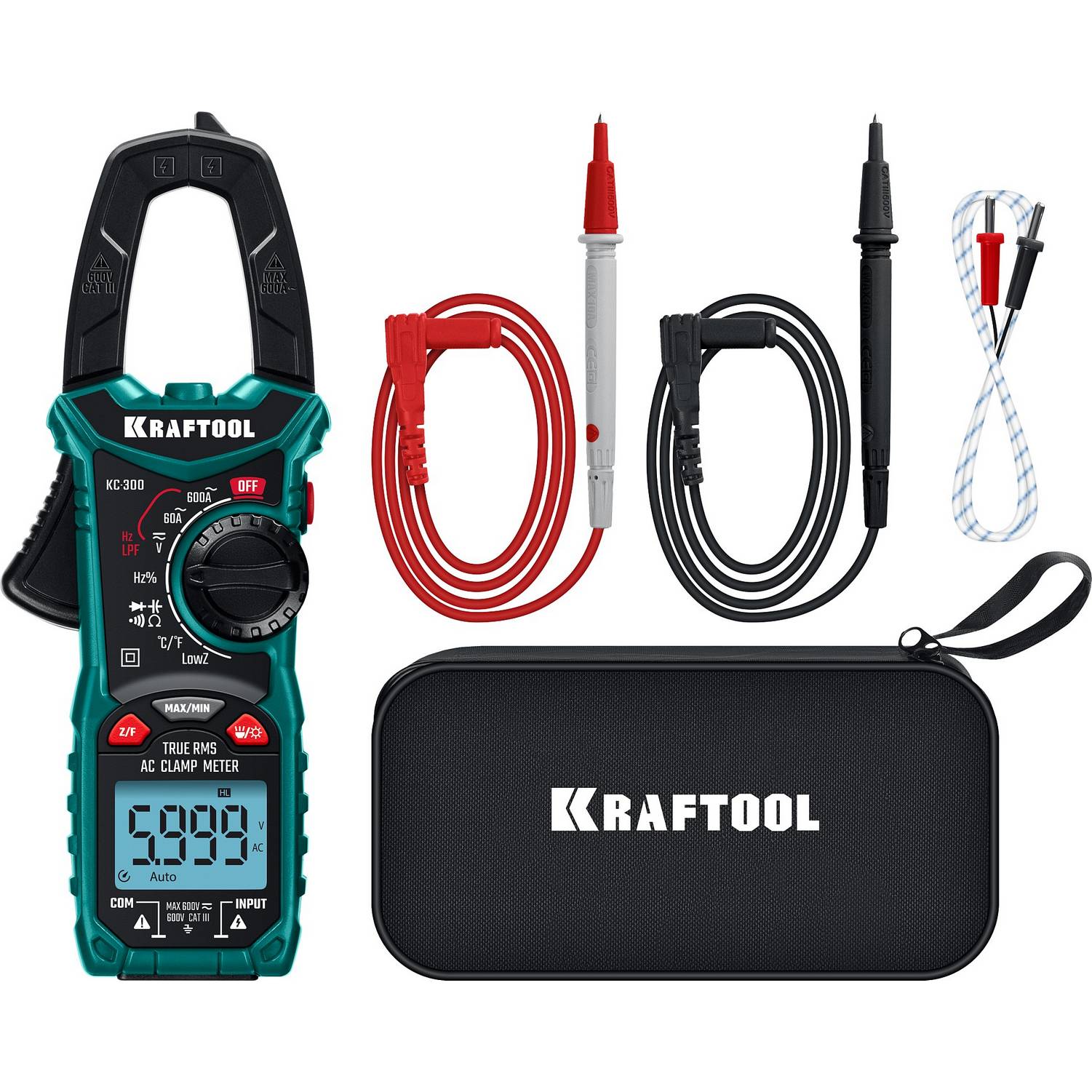 KRAFTOOL  KC-300  Цифровые токовые клещи {59832}