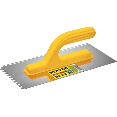 STAYER  130х270 мм, 6х6 мм, зубчатая пластиковая ручка, нержавеющая, Штукатурная гладилка, MASTER (08012-06)
