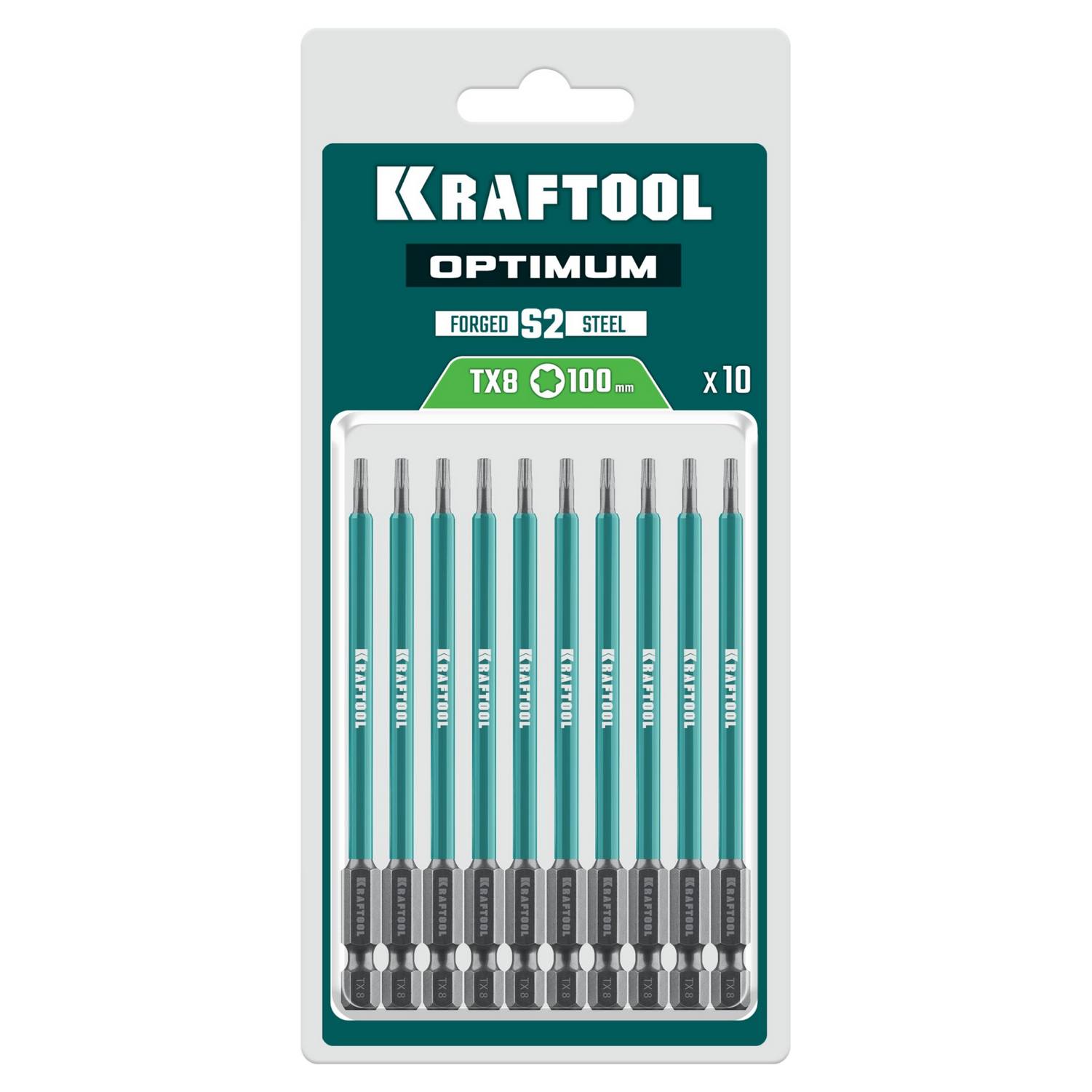 KRAFTOOL  OPTIMUM TX 8, 100 мм, 10 шт, биты {26126-8-100-S10}
