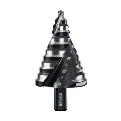STAYER Pro-Max 6-52мм, 12 ступеней, винтовая спираль, сверло ступенчатое {29661-6-52-12}