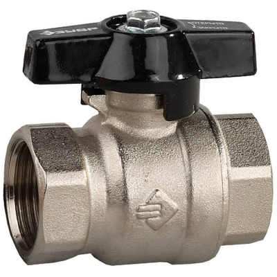 Кран шаровой ЗУБР полнопроходной "мама-мама", бабочка, хромиров латунь, 3/4" {4-51323-C-3/4}