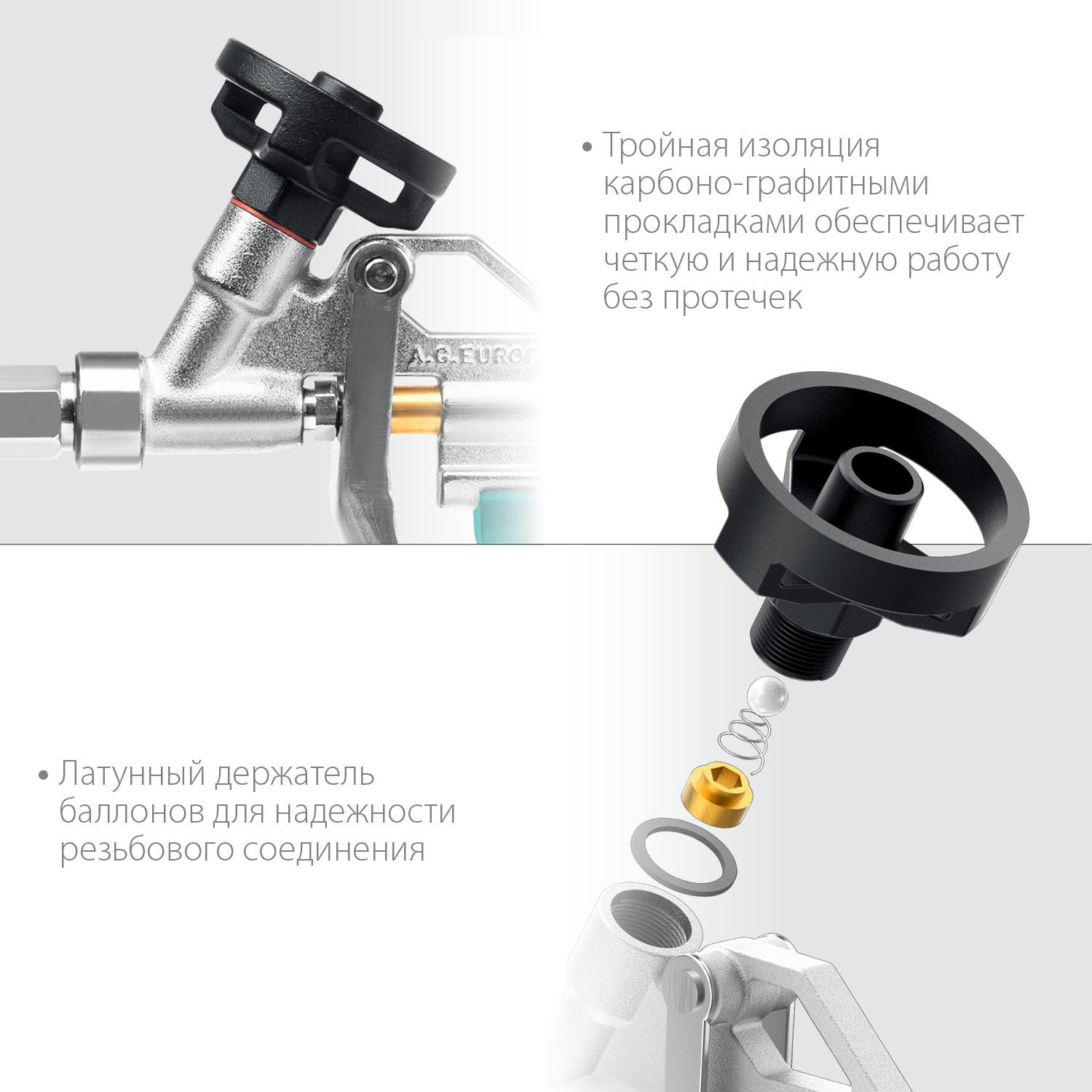 Полностью разборный обслуживаемый пистолет для монтажной пены KRAFTOOL SUPERGUN {06800}