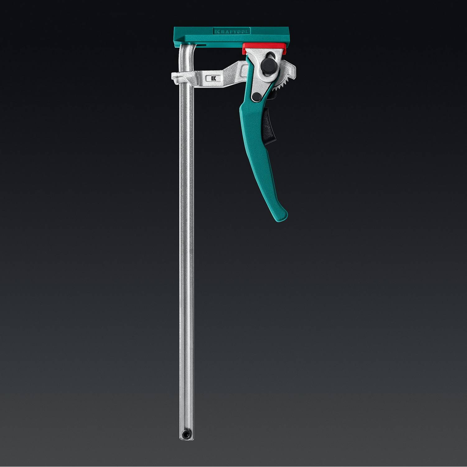 KRAFTOOL  KRAFTFLEX, KLT-300, 300/60 мм, универсальная, цельнокованая, рычажная, быстрозажимная, в T-track струбцина {32331-300}