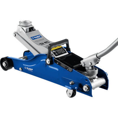 ЗУБР  Т-65, 2.5 т, 90 - 360 мм, подкатной домкрат с низким подхватом и поворотной ручкой, Профессионал (43057-2.5)