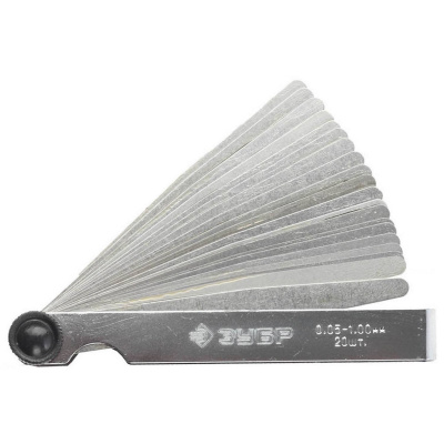 Набор ЗУБР "Мастер" Щупы автомобильные, 0,05 - 1,00мм, 20шт {4325-H20_z01}