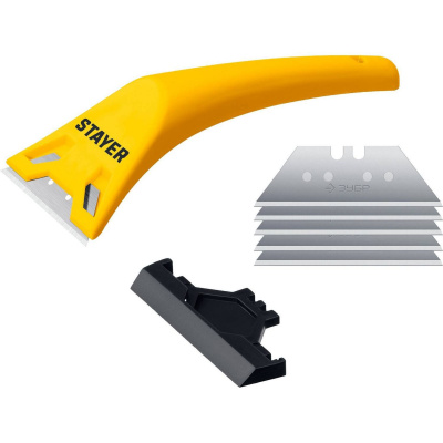 STAYER 60 мм компактный скребок с 5 доп. лезвиями {0851-H6_z02}