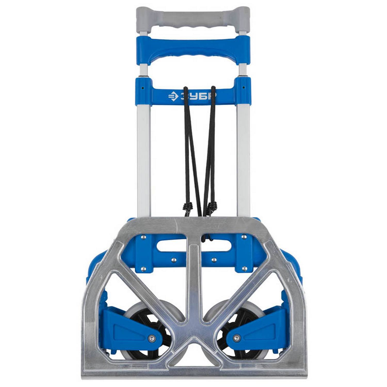 ЗУБР  ТР-60, до 60кг, каркас и платформа из алюминия, платформа 39х28 см, колеса d13 см, вес 3.2кг, складная хозяйств тележка, Профессионал (38750-60)