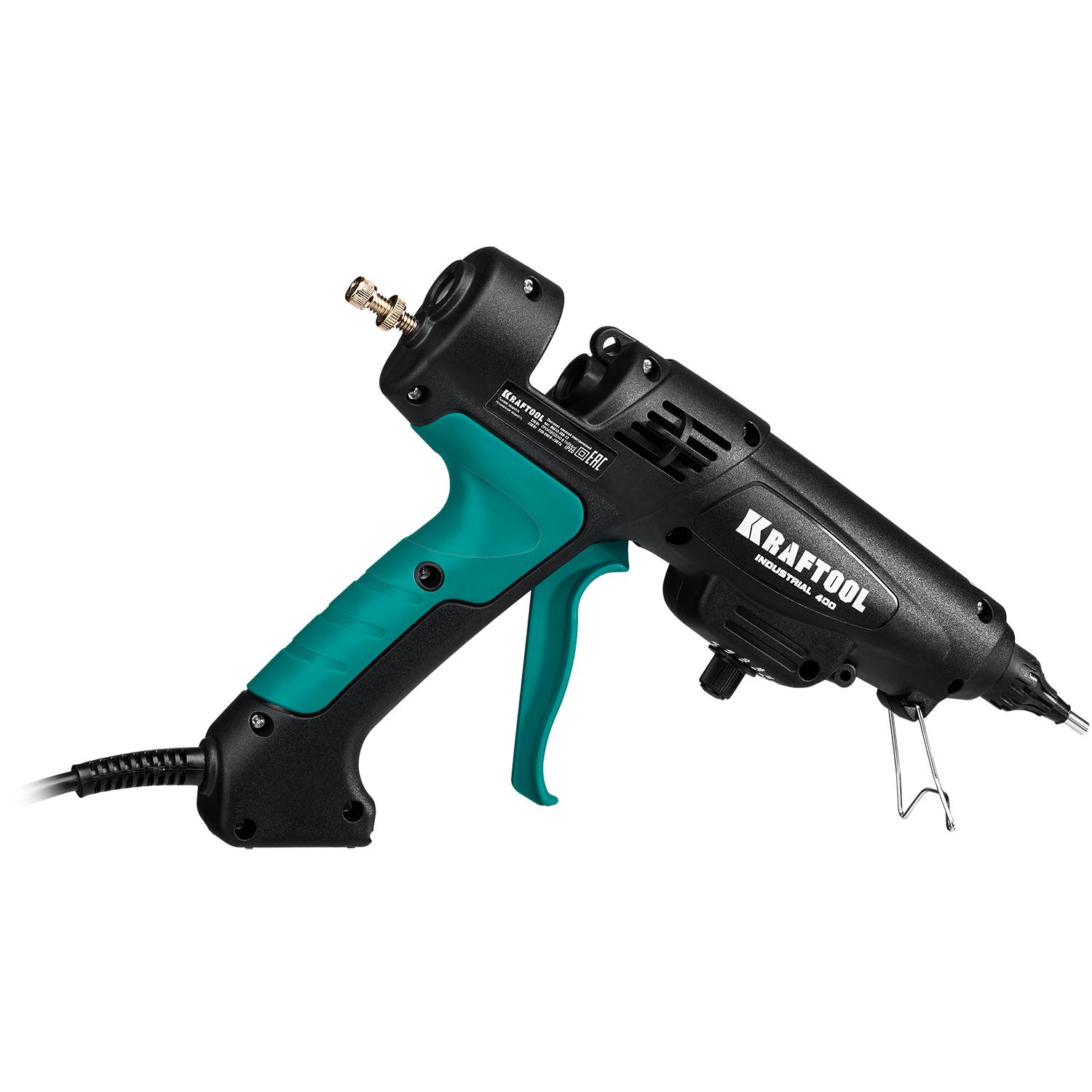 KRAFTOOL  Industrial 400, d 11 - 12 мм, 50 г/мин, 130 - 230°C, электрический термоклеевой пистолет (06843-300-12)